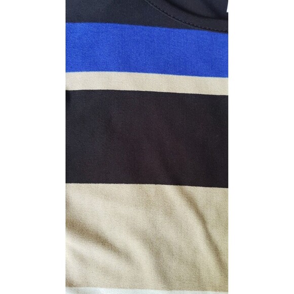 Studio One Maxi Dress Size XS Color Block Striped Blue Black Tan Stretchy - Picture 8 of 12
